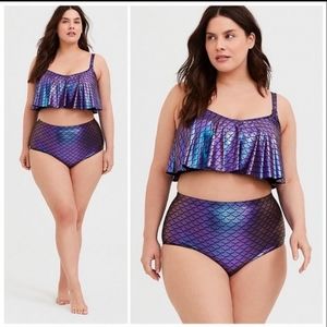 3x Iridescent Mermaid Scales Swim Top from Torrid
